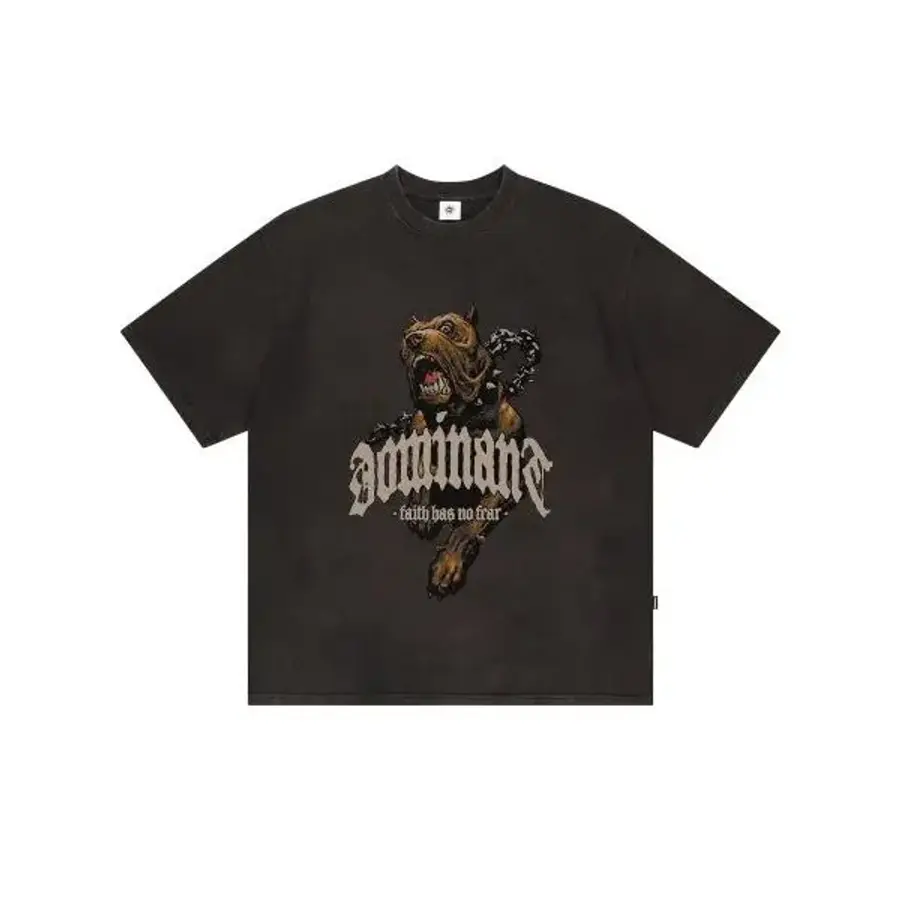 도미넌트 빈티지 워싱 Bulldog 티 블랙 1950243
