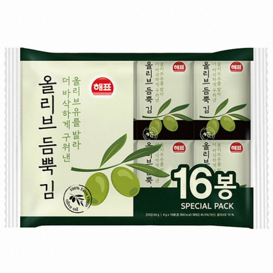 사조해표 해표 올리브 듬뿍 김 4g [32개]