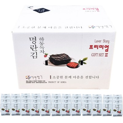 자연향기 하동녹차 명란김 도시락 프리미엄 216g 1개_이미지