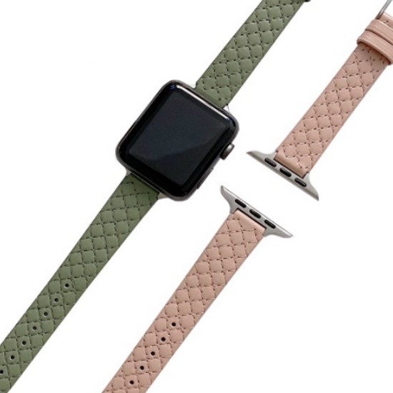 애플워치 퀄팅 패턴 슬림 가죽밴드