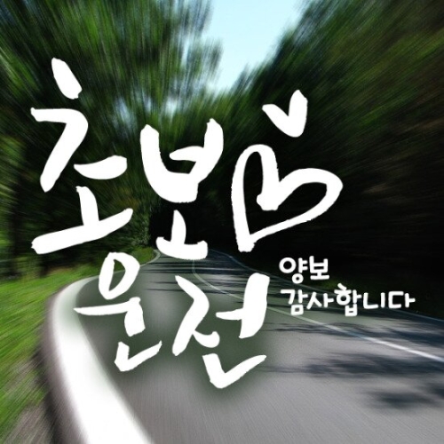 제제데코 캘리 하트초보운전 화이트 스티커 (반사지)_이미지
