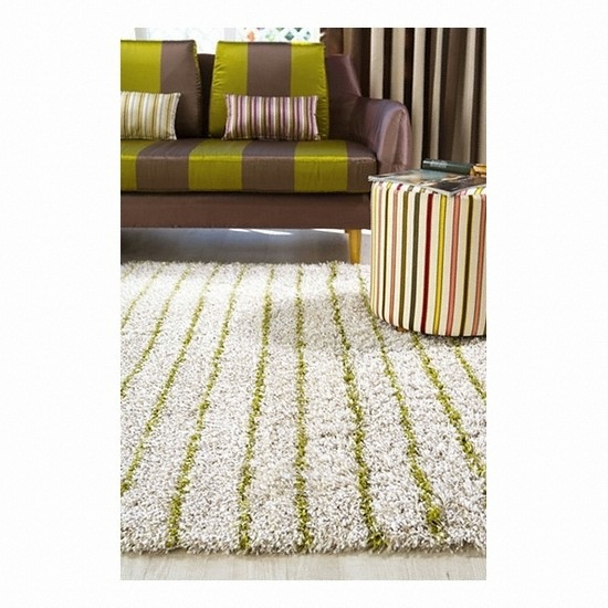 한일카페트 리치 블룸 샤기카페트 - 그린스트라이프 (230x160cm)_이미지