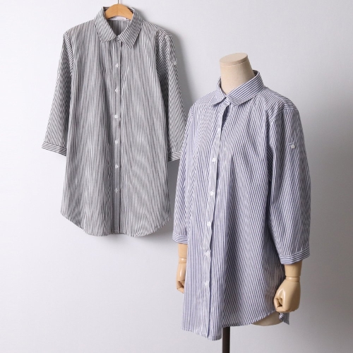 아이우먼 빅사이즈 206 베이직ST줄지롤업남방 DIRI775