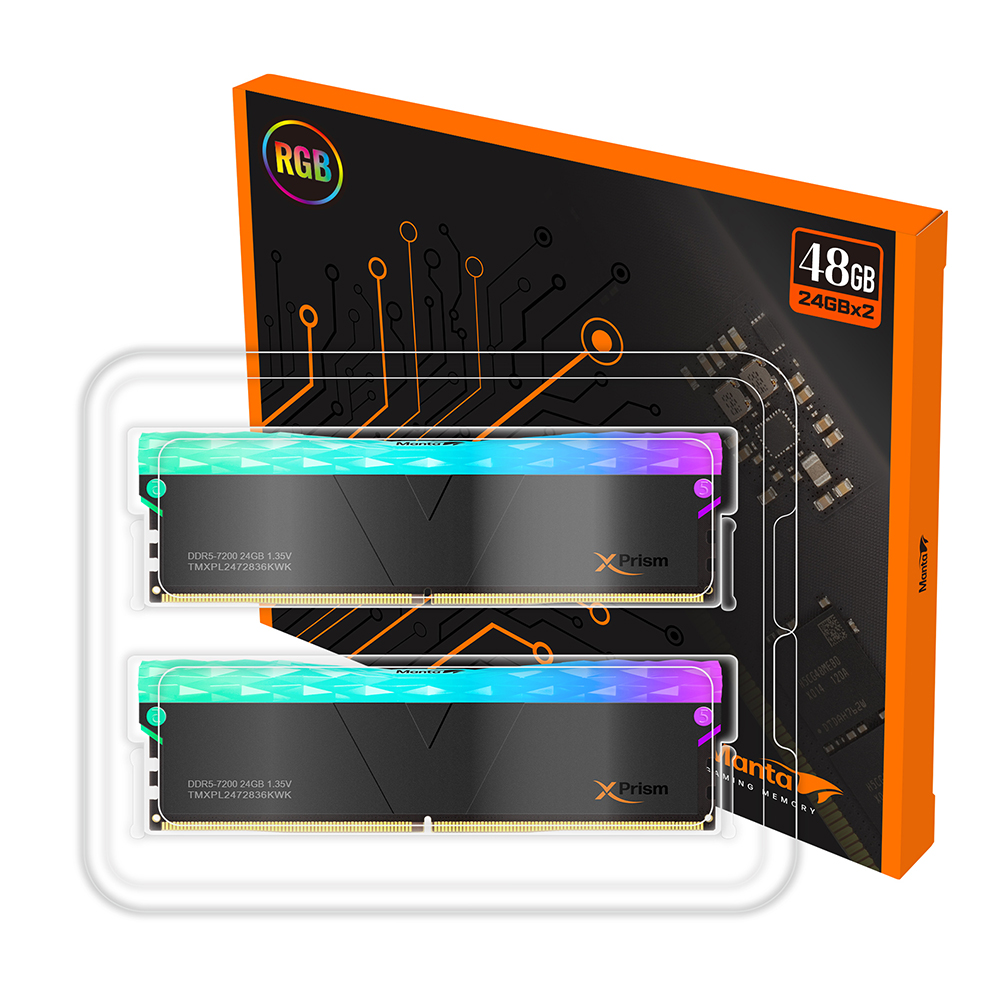 V-Color Manta DDR5-7200 CL36 XPrism RGB 블랙 패키지 (48GB(24Gx2))_이미지