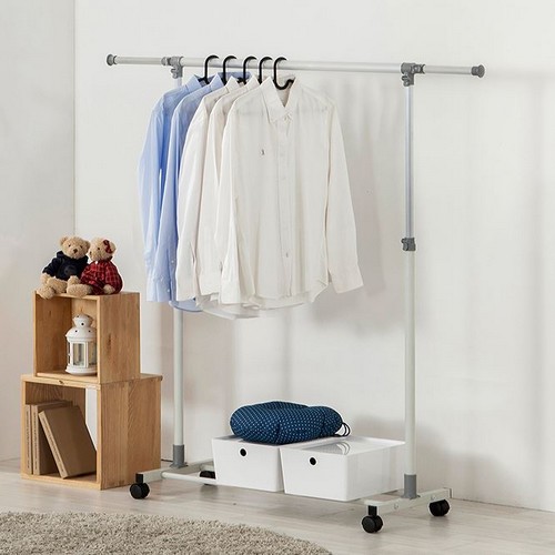 우리들 MB-AL01 알루미늄 이동식 1단 행거