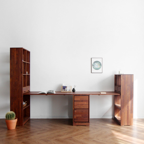 베이직가구 크림슨 B형 트윈 책상세트