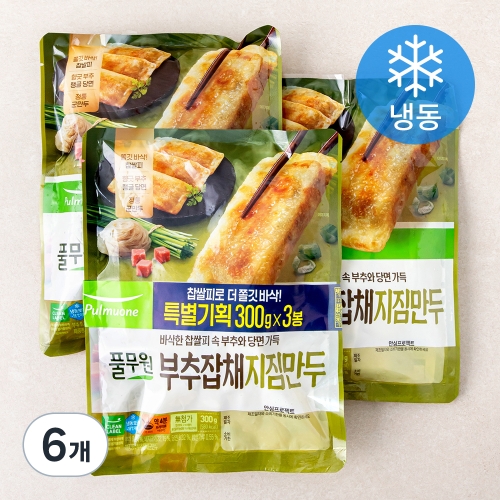 풀무원 부추잡채 지짐만두 냉동 300g 6개_이미지