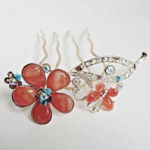 Myacc 비즈장식 플라워비녀 ja-hs-f75 비녀핀/뒤꽂이