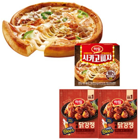 하림 시카고 피자 370g+매콤 닭강정 250g x 2개 (1개)