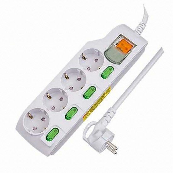 일신전기 4구 16A 메인 개별스위치 멀티탭 (3m)_이미지