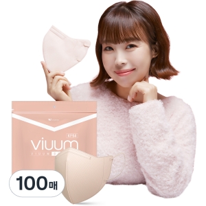 푸름웰니스 비움 디럭스 KF94 컬러마스크 25매 4개 핑크베이지_이미지