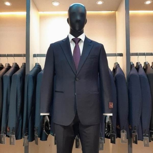  바쏘 봄/여름 다크 네이비 컬러 프리미엄 순모 남성정장세트 BZS1JF44NY