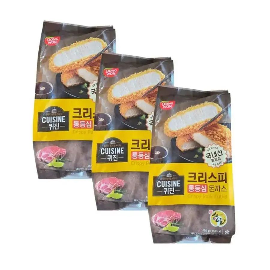 동원F&B 퀴진 크리스피 돈까스 통등심 480g (3개)