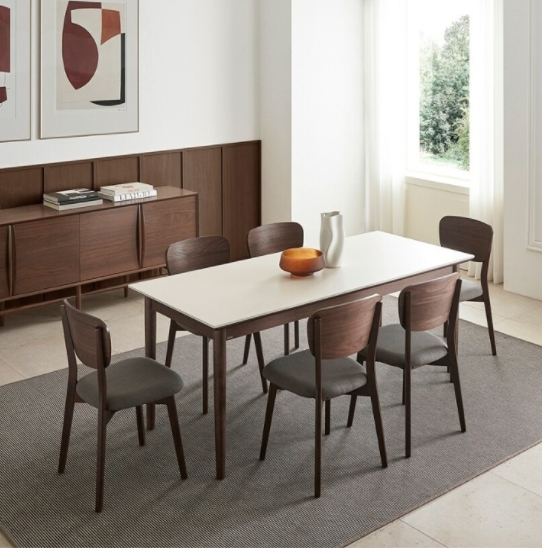 까사미아 카르네 세라믹 식탁 1800 (패브릭의자6개)_이미지