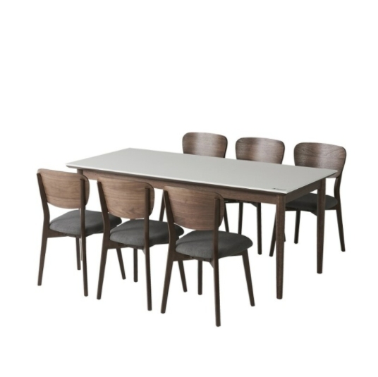 까사미아 카르네 세라믹 식탁 1800 (패브릭의자6개)_이미지