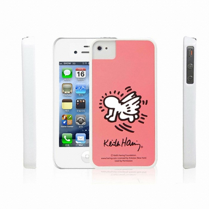 아이커버 DUES KEITH HARING WHITE SERIES- SNOW PINK (아이폰4/4S)