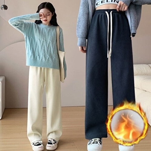 골덴 기모 바지 일자 밴딩 겨울 벨벳 팬츠 KYR-WD38036_이미지