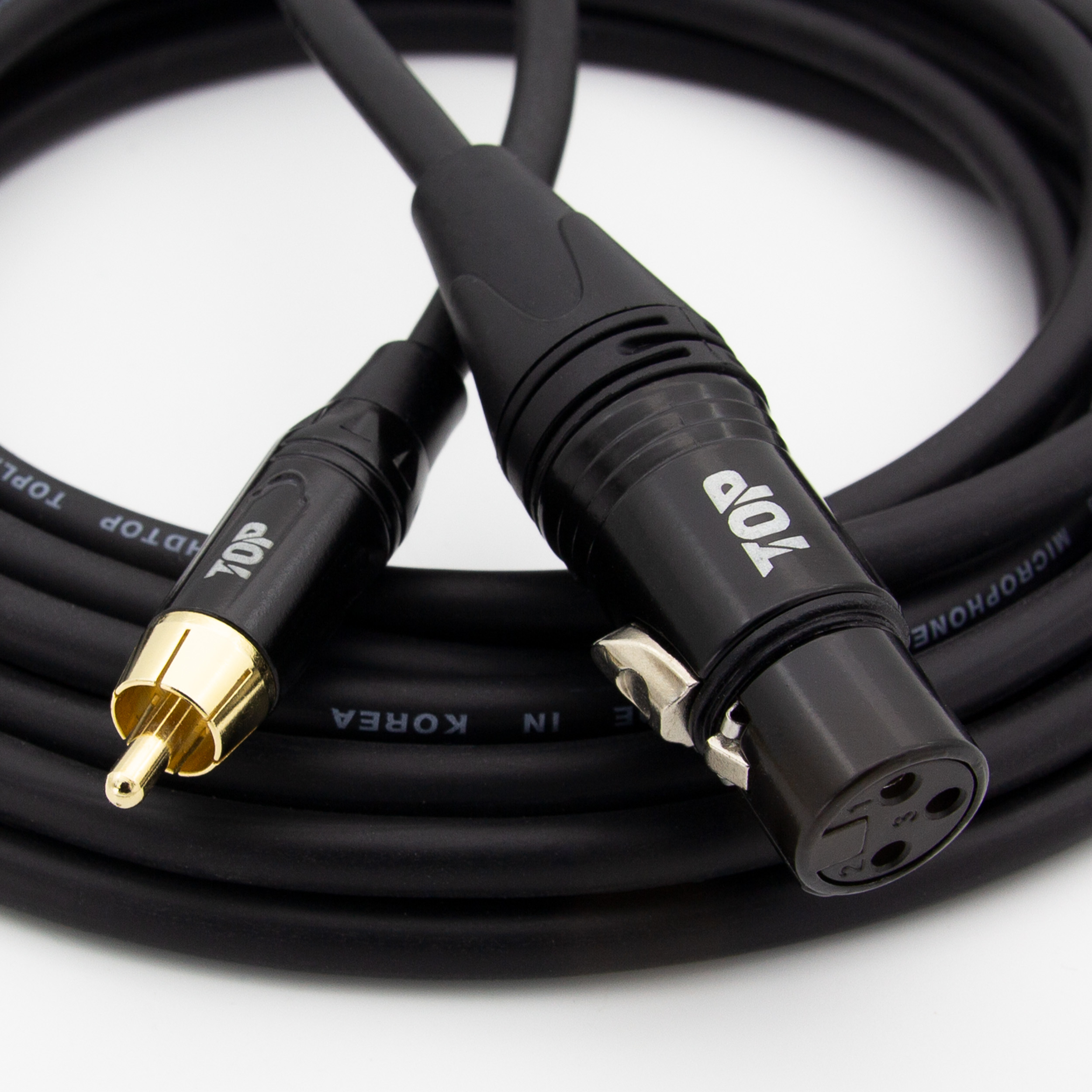 탑라인에이치디 HDTOP RCA 수 to XLR 암 케이블 블랙 (10m, HT-TP5422)_이미지