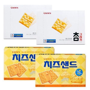 크라운제과 대용량 참크래커 2개+치즈샌드 2개