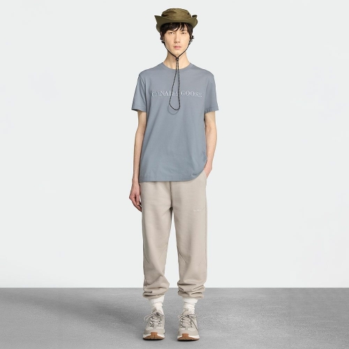 캐나다구스 남성 에머센 티셔츠 자수 워드마크 Light Blue _Q255AMTN10LBN