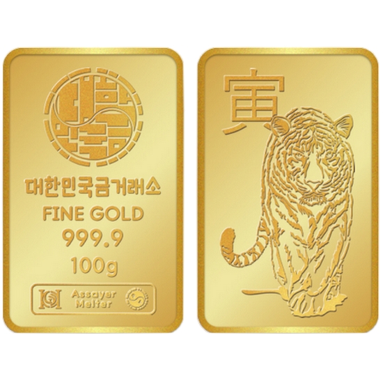 대한민국금거래소 호랑이 골드바 100g_이미지