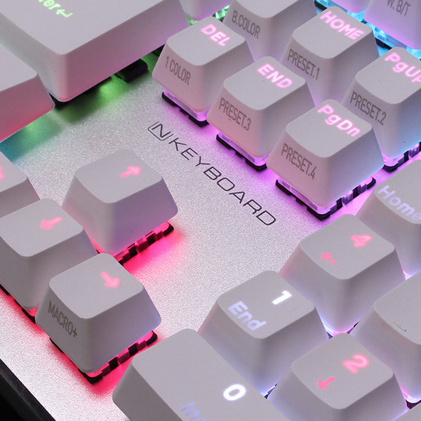 스카이디지탈 NKEYBOARD NKEY R5 RGB PBT 기계식 게이밍 키보드 (실버, 청축)_이미지