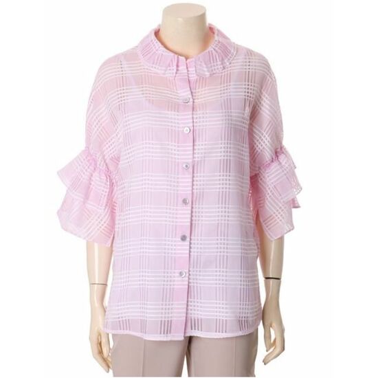 인원어패럴 엠씨(emcee) 체크 7부 블라우스 C92B172