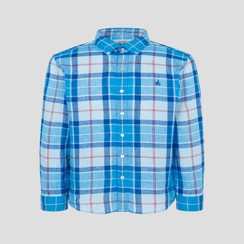 남성 리넨 체크 셔츠_BC5364C25P