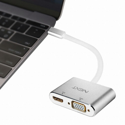 �������������ͽ� �ؽ�Ʈ Type C to HDMI + VGA ������ (NEXT-2252TCHV)