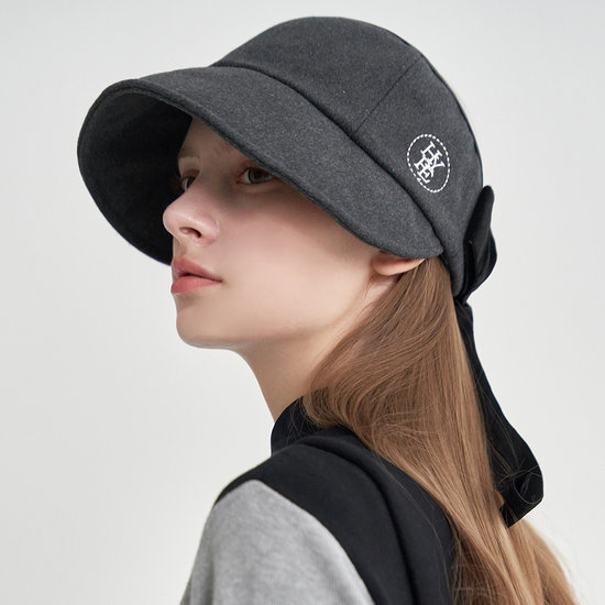 미쥬 르니앤맥코이 백리본 울 혼방 썬 바이저 캡 FM55AM105L