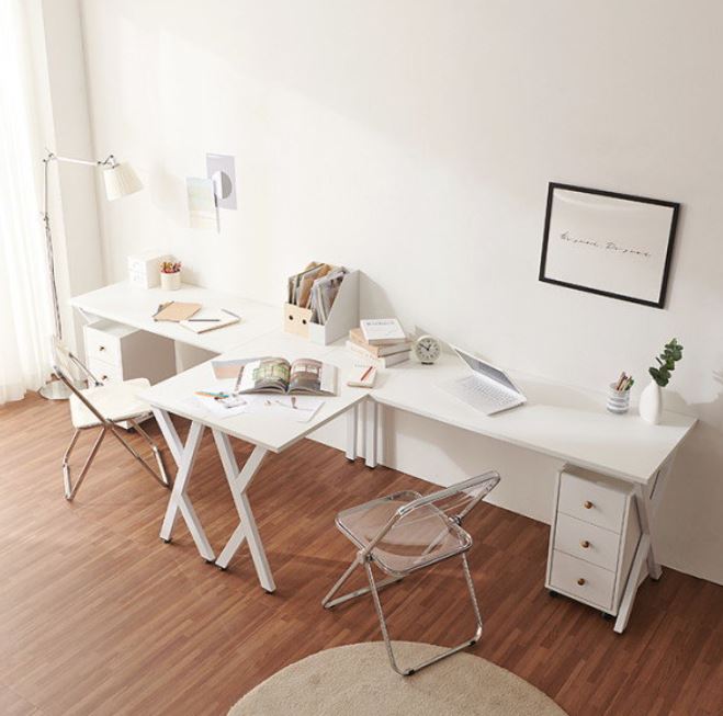 켈트2 노트북 서랍형 ㄱ자 2인용 컴퓨터 책상