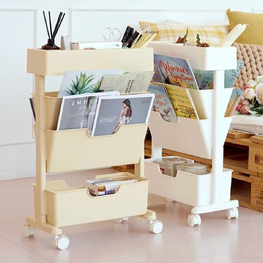 보노하우스 모던 슬림 4단 북 트롤리_이미지