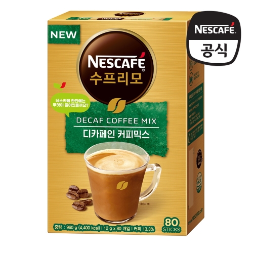 네슬레 네스카페 수프리모 디카페인 커피믹스 80개입 (1개)