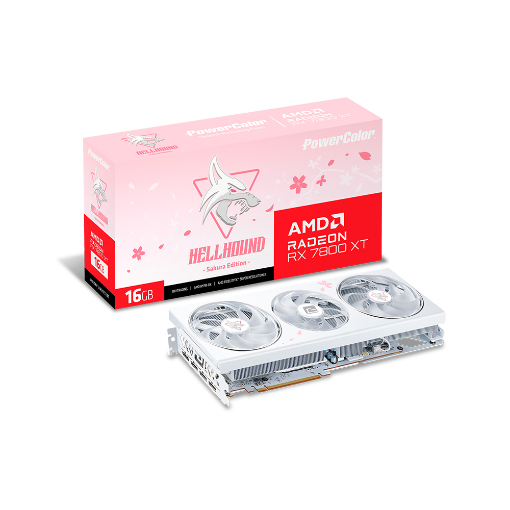 PowerColor 라데온 RX 7800 XT Hellhound Sakura Limited Edition D6 16GB 대원씨티에스