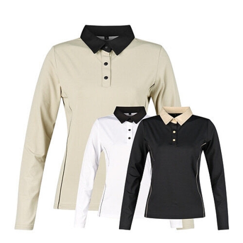 보스 케 케 케 여성 가을 골프웨어 골프 배색 카_라티 긴팔 티셔츠 L42092