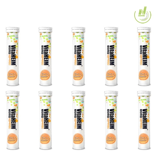 Nutrilo 비타하임 아연 + 비타민C 4300mg 20정 (10개)_이미지