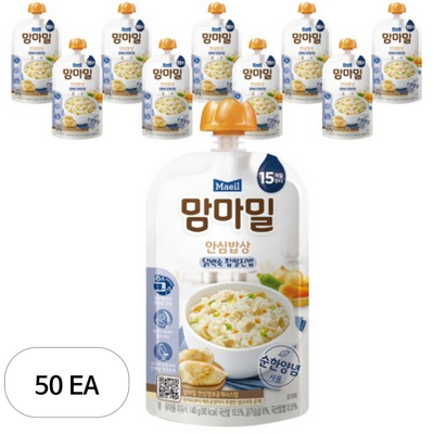매일유업 맘마밀 안심밥상 닭백숙 찹쌀진밥 140g (50개)