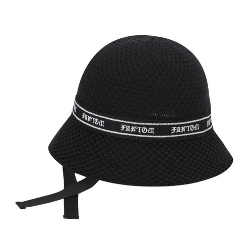 팬텀 로고 리본 니트 버킷햇 221E3CP103_BK_이미지