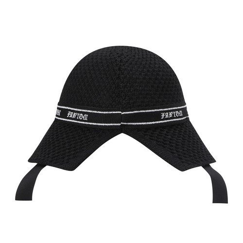 팬텀 로고 리본 니트 버킷햇 221E3CP103_BK_이미지
