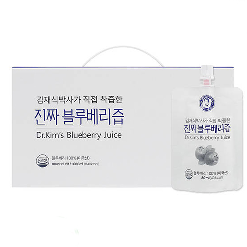 김재식헬스푸드 진짜 블루베리즙 80ml 21포 (1개)
