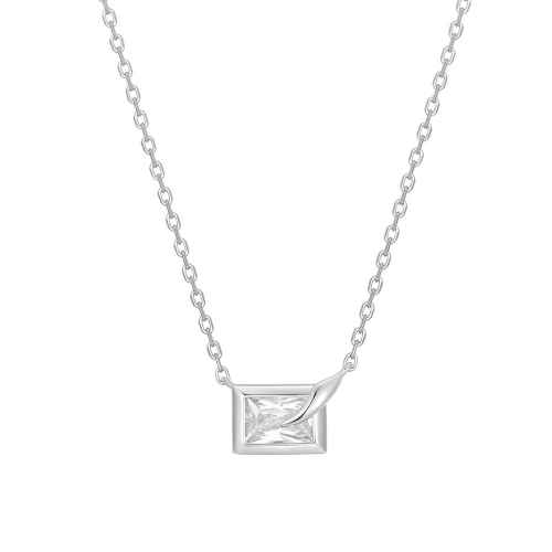 아니아하이에 실버 스파클 베젤 큐브 925 실버 목걸이 N069-01H_이미지