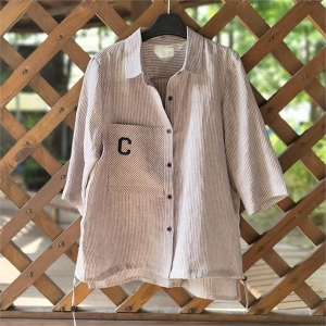 할마마마 줄무늬셔링자켓셔츠 린넨 쿨톤 국내제작 9764797