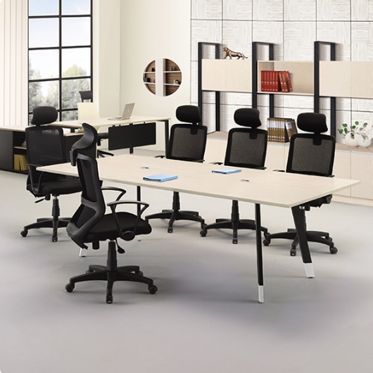 [불명] 오프셋퍼니처 모던 파스텔오크 회의테이블 (2200x1100)_이미지