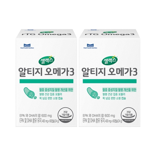  매일유업 셀렉스 알티지 오메가3 400mg 60캡슐 [2개]