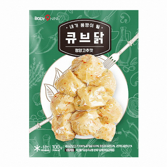 바디나인 내가 몸짱이 될 큐브닭 청양고추맛 100g (30개)_이미지