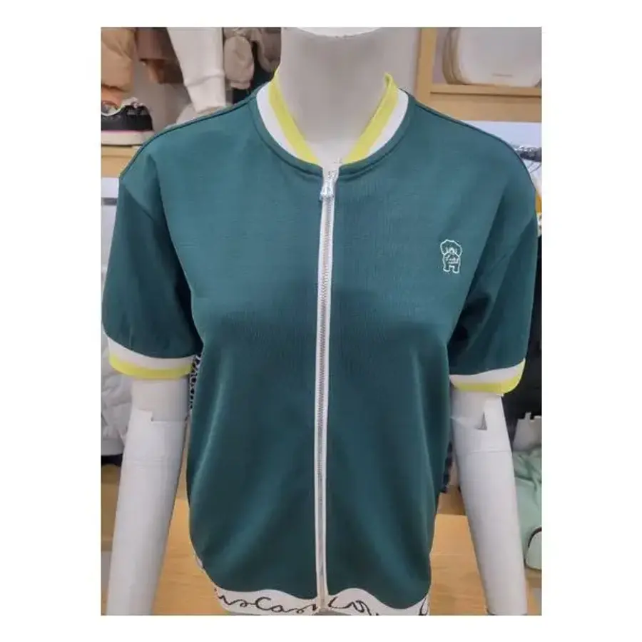 여성 풀집업 배색초인트 반팔티셔츠7LOTS333A 318400