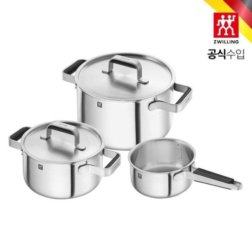 헹켈 퓨어 쿡웨어 스틸 3종세트 (HK1028804) (편수16+양수20,24)_이미지