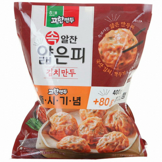 해태제과 고향만두 속알찬 얇은피 김치만두 440g (2개)