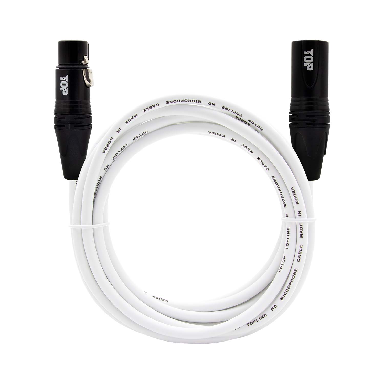 탑라인에이치디 HDTOP XLR 암 to 수 마이크 연장 케이블 블랙화이트 (20m, HT-TP5525)_이미지