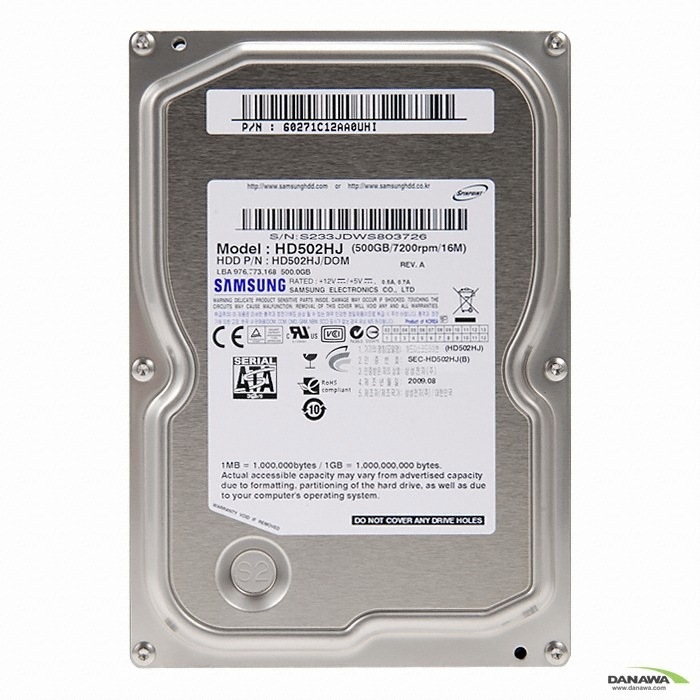 삼성전자 Spinpoint F3 SATA2/7200/16M/중고 [500GB, HD502HJ]
